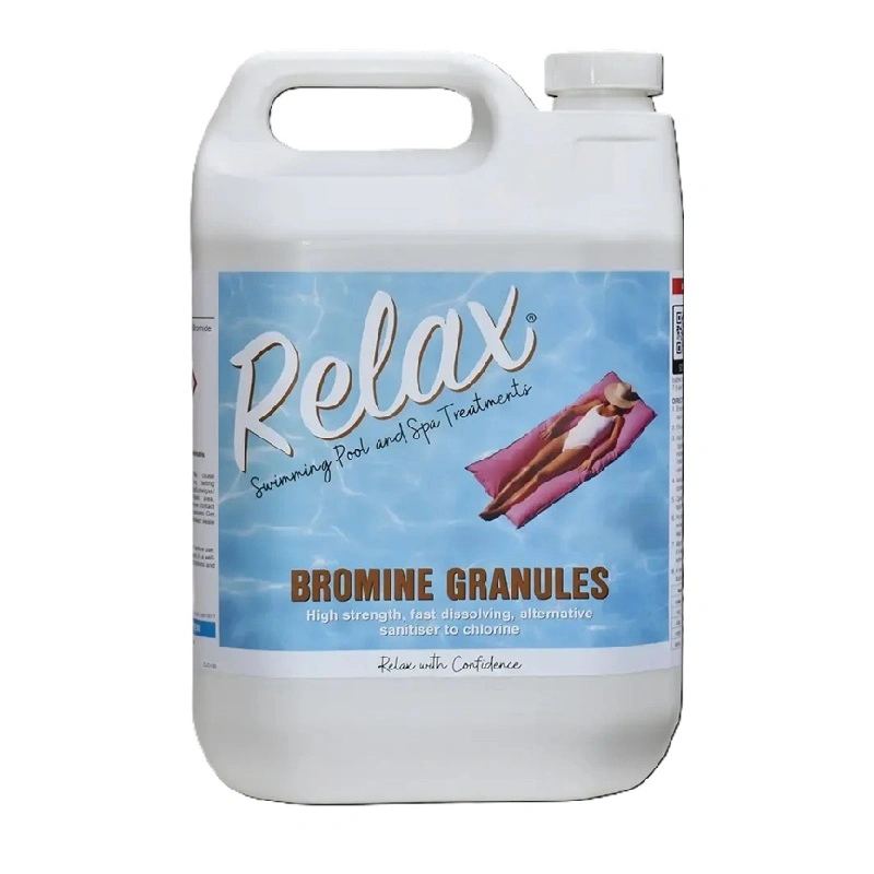 Large 5kg jerrican of Relax Bromine Granules for pools, spas and hot tubs