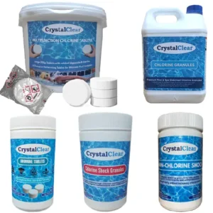 A selection of CrystalClear Pool and Spa Products