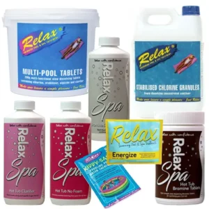 A selection of Relax and Relax Spa Products